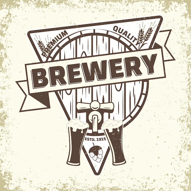Vintage Logo-Design der Brauerei