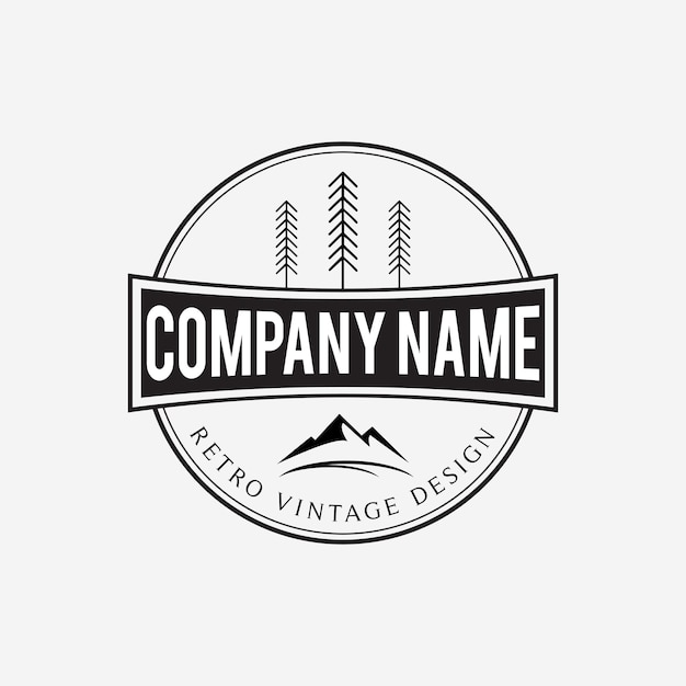 Vintage-logo-design für natur und camping