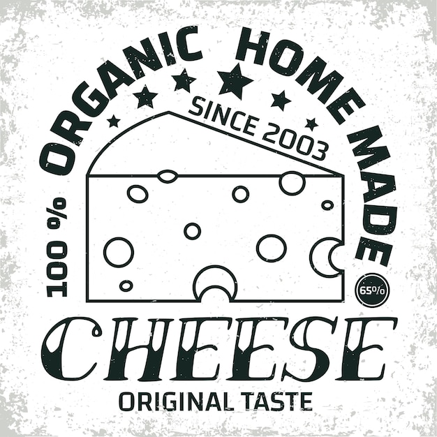 Vintage-logo grafikdesign druckstempel käsehersteller typografie emblem kreatives design vektor