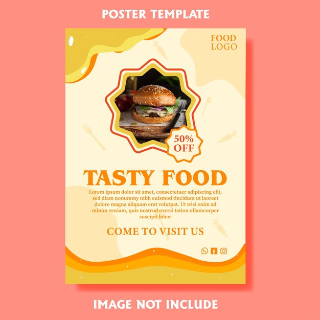 Vektor vintage look modernes restaurant food flyer design vektor social media vorlage eps 10