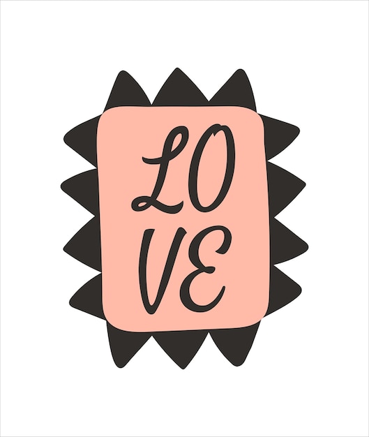 Vektor vintage love valentine stamps trendige vektorillustrationen im cartoon-stil