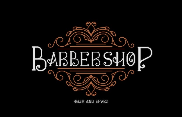 Vintage luxus barbershop logo illustration