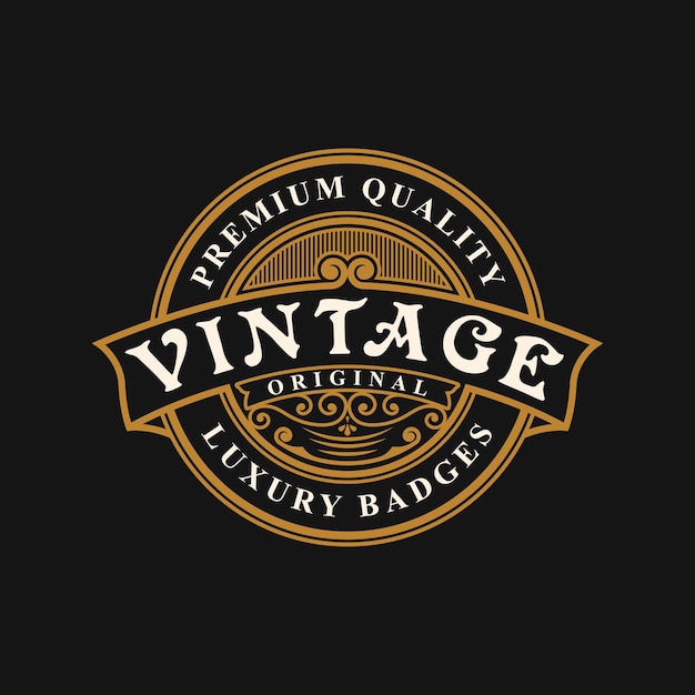 Vintage-Luxus-Ornament-Logo-Vorlage