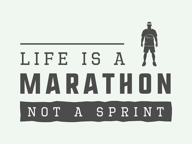 Vintage-marathonsport oder lifestyle-slogan mit motivation