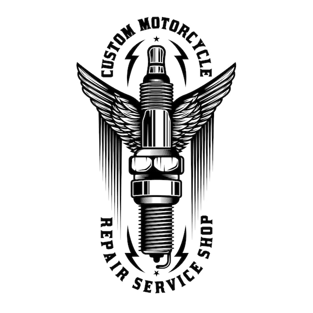 Vintage motorrad reparatur logo