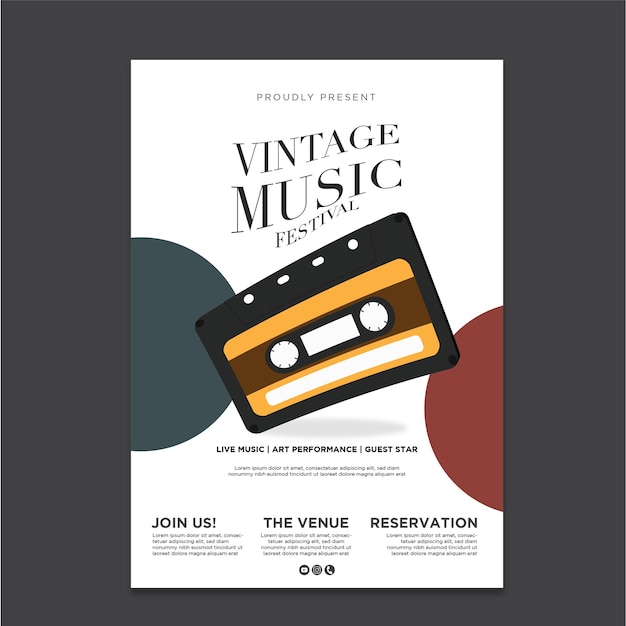 Vintage musik festival poster