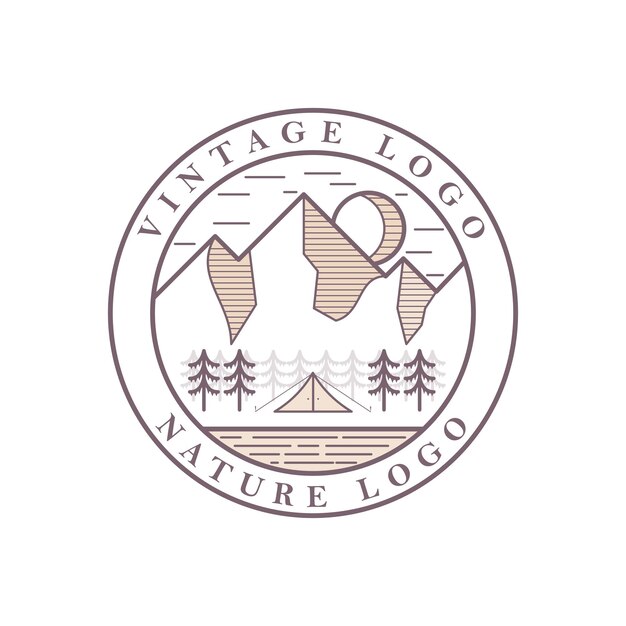 Vintage natur-logo-abzeichen-vorlage