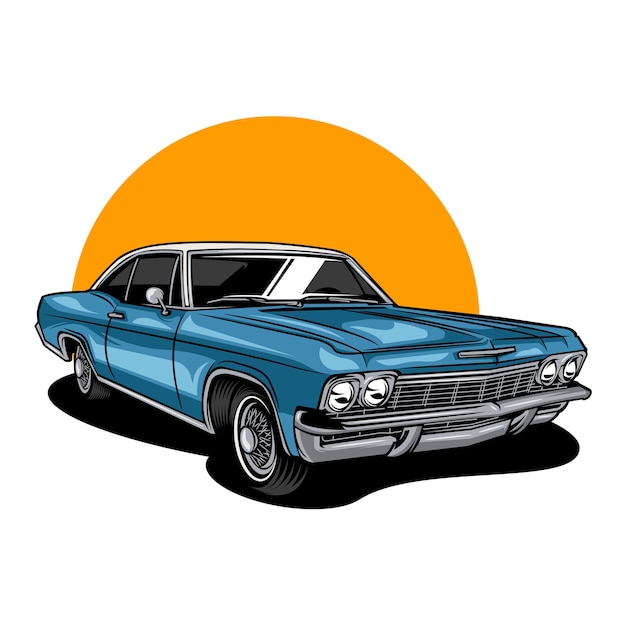 Vektor vintage oldtimer illustration