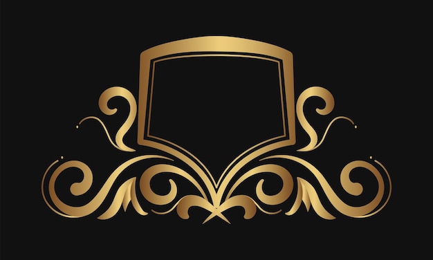 Vektor vintage-ornament-logo-rand-golddekoration