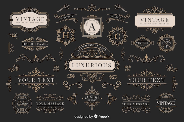 Vektor vintage ornamentale logosammlung