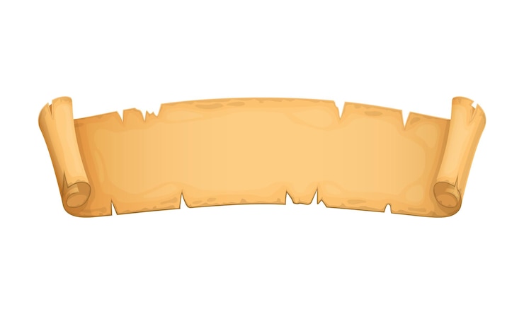Vektor vintage-papierrolle alte handschrift altes pergament antikes papyrus altes zerrissenes manuskript altes dokument oder karte zeichentrickfilm vektorrolle isolierter zerrissener pergamentrahmen altes papyrus papierbanner