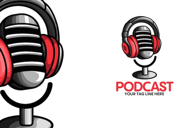 Vintage Podcast-Vektor-Logo-Design