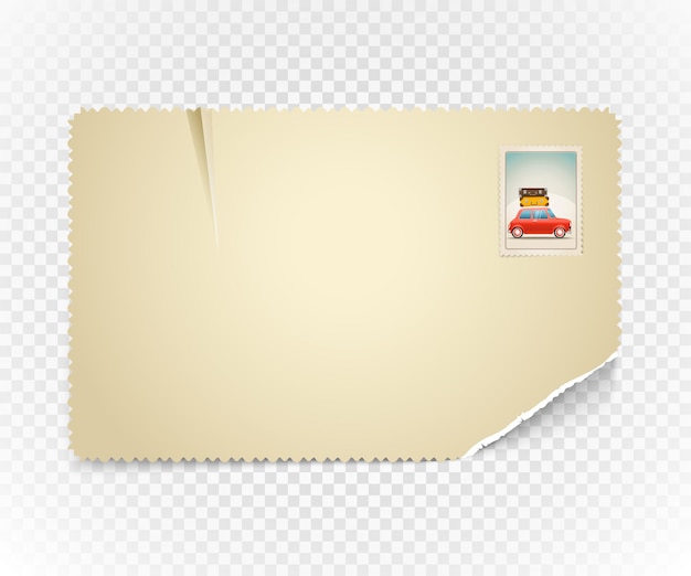 Vintage Postkarte auf transparentem Hintergrund. Vorlage für einen Inhalt