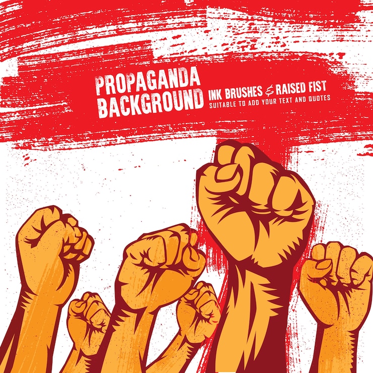 Vektor vintage propagandahintergrund mit der faust