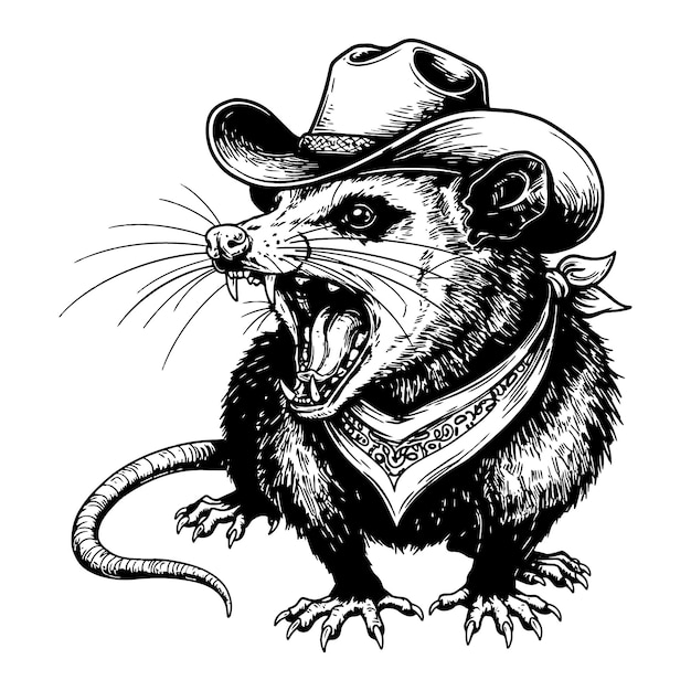 Vintage Raccoon Cowboy Hut Western Cowboy Liebhaber Alle