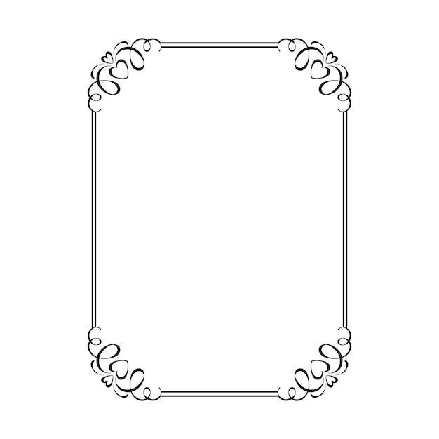 Vintage Rahmen Hochzeit kalligraphischer rechteckiger Rahmen