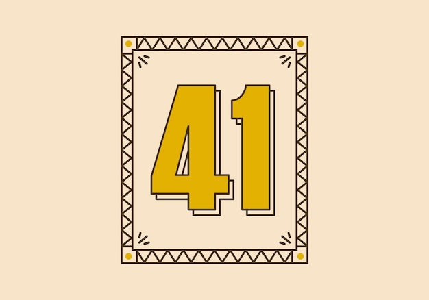 Vintage-Rechteckrahmen mit der Nummer 41 darauf