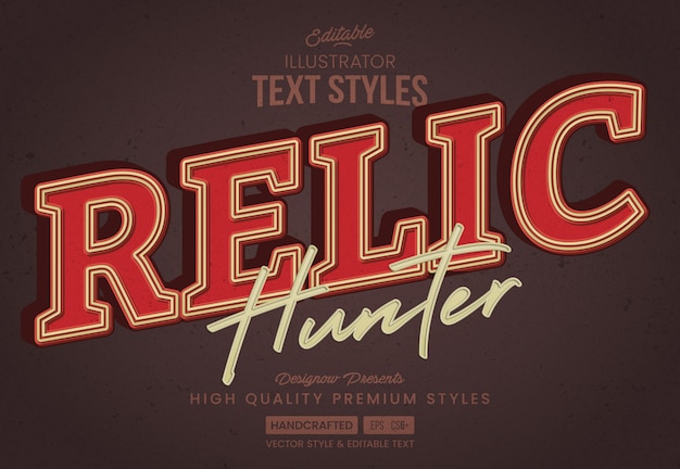 Vektor vintage relic text style