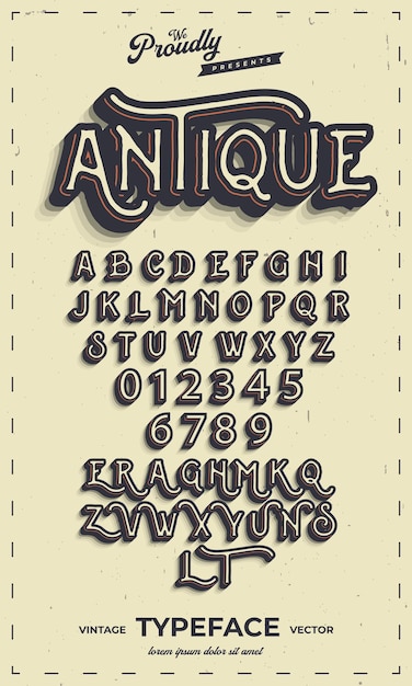 Vintage-Retro-Alphabet-Schrifttypografie-Schriftart