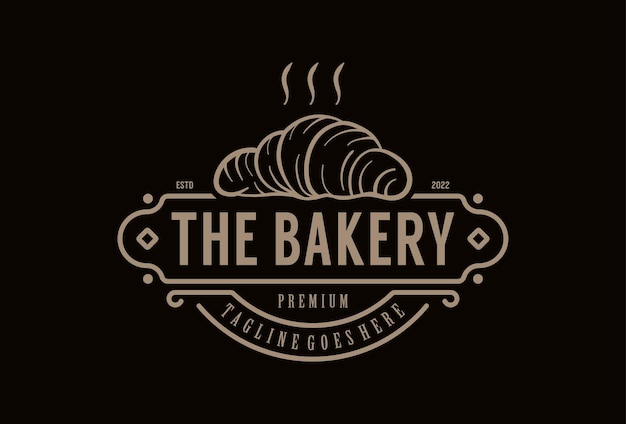 Vektor vintage retro bakery bake shop etikettenrahmen logo-design-vektorillustration