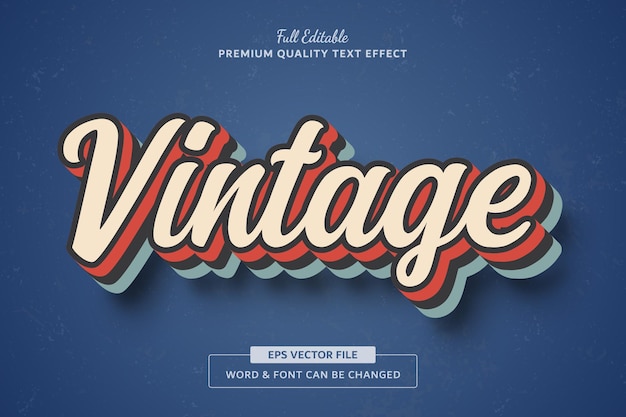 Vintage Retro-bearbeitbare Text-Effekt-Schriftart