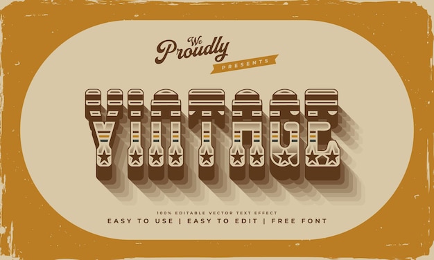 Vintage-Retro-bearbeitbare Texteffekt-Alphabet-Schrifttypografie-Schriftart