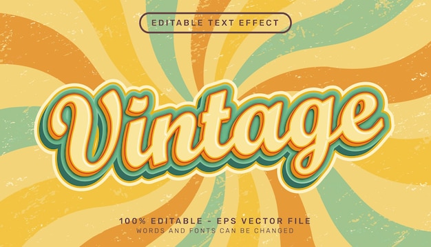 Vintage retro color 3d text editierbarer texteffekt