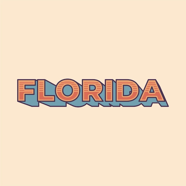 Vektor vintage retro florida vector design, eine zeitlose und nostalgische darstellung des staates florida