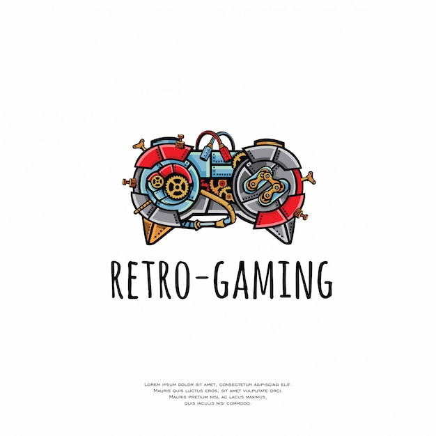 Vintage retro-gaming-stick-logo