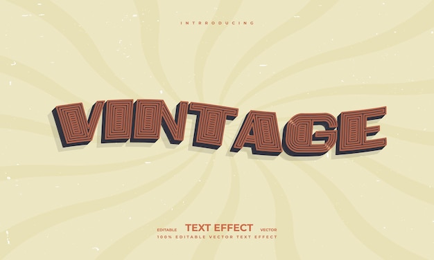 Vintage retro-grunge-textur-stil bearbeitbare bunte vektortext-effekt-alphabet-schrifttypografie