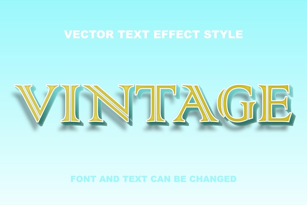 Vintage retro klassische 3d bearbeitbare texteffekt-schriftstilvorlage