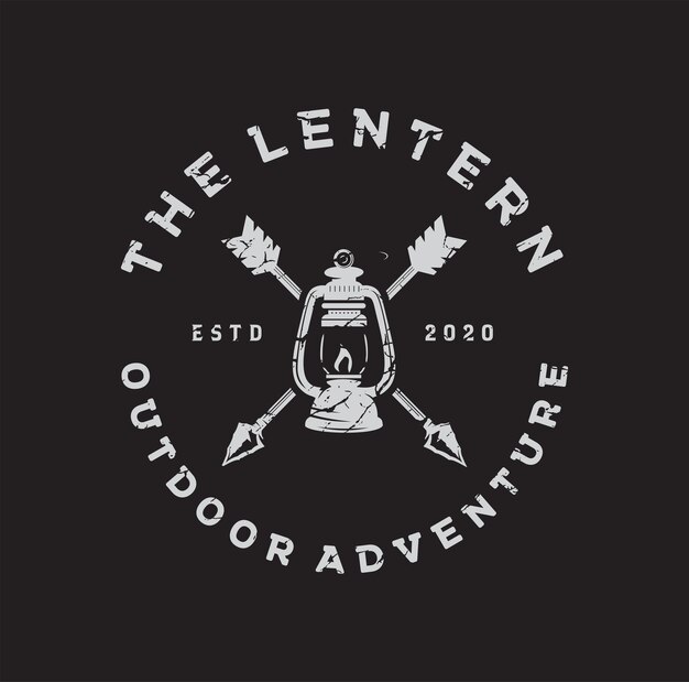 Vintage Retro Laterne Logo Outdoor-Abenteuer-Abzeichen-Design