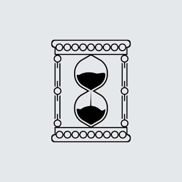 Vintagesanduhrlogovektor mit sloganvorlage PremiumVektor