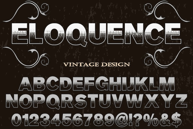 Vintage Schrift Label Design Beredsamkeit