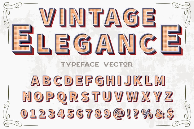 Vintage schriftart alphabetische grafik stil eleganz