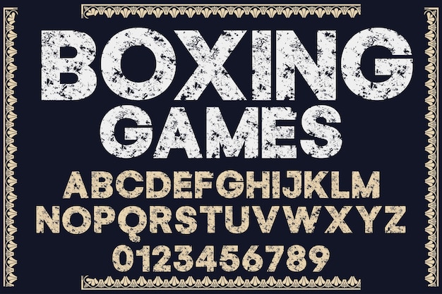 Vintage schriftart schriftgestaltung boxspiele