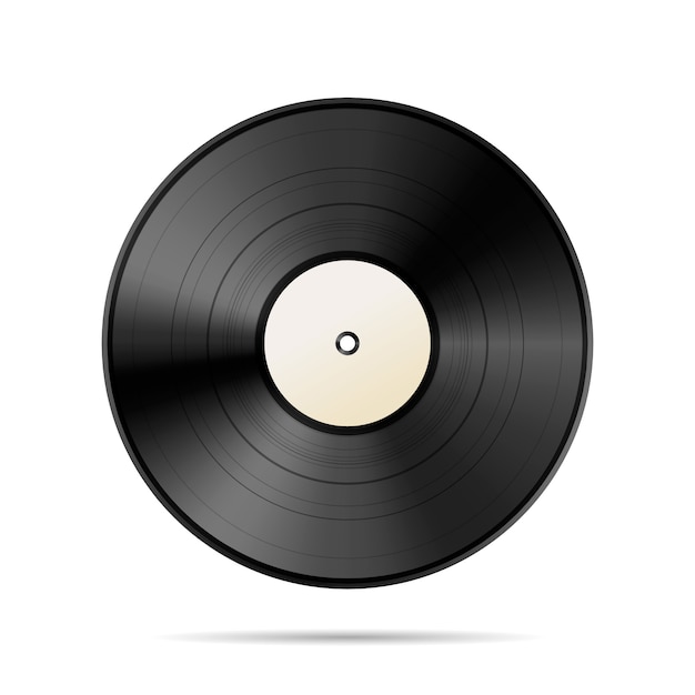 Vintage schwarze Vinylscheibenschablone auf Weiß