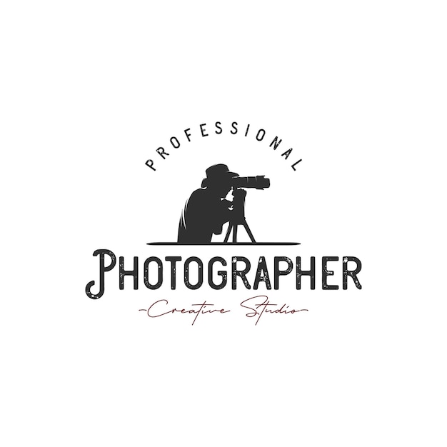 Vintage-silhouette-fotograf-logo-design-konzept