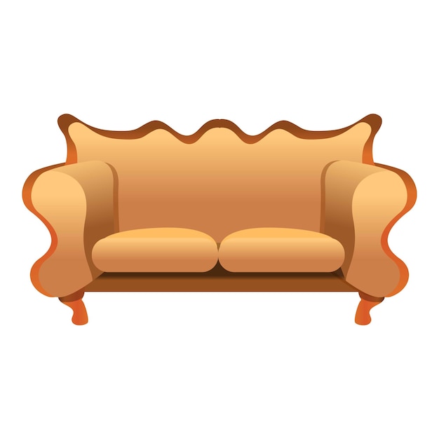 Vektor vintage-sofa-symbol cartoon eines vintage-sofa-vektorsymbols für webdesign isoliert auf weißem hintergrund