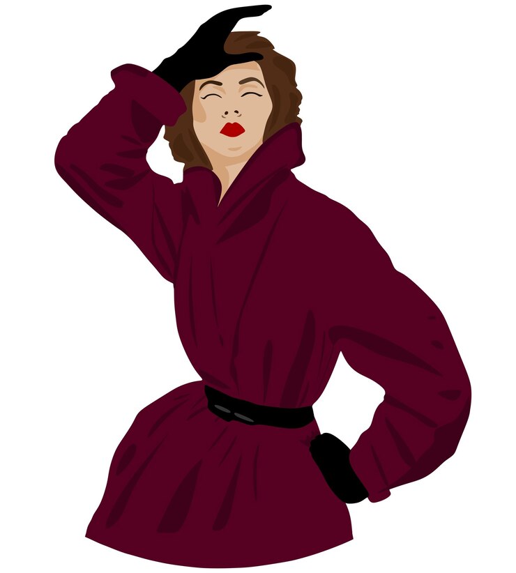 Vektor vintage-stil elegante frau illustration