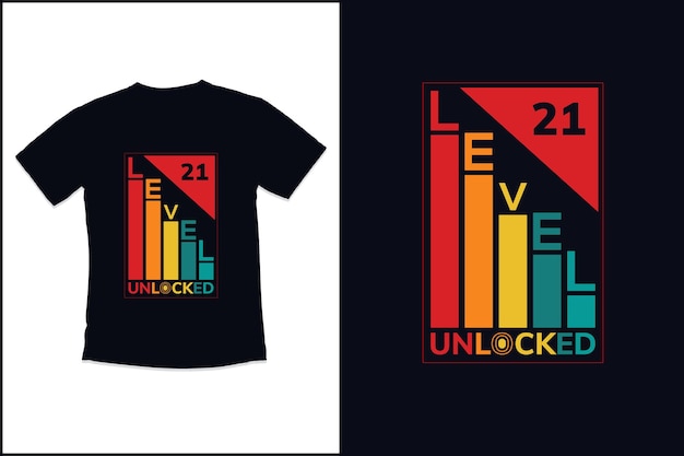 Vintage-t-shirt-design für geburtstagsspiele für freigeschaltete moderne zitate-typografie-t-shirt-design
