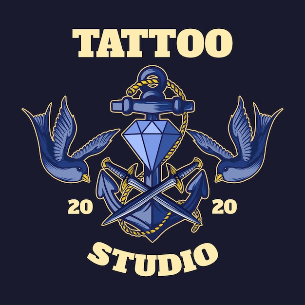 Vintage tattoo emblem illustration