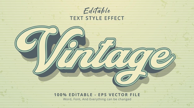 Vintage-Text im Vintage-Farbstil, bearbeitbarer Texteffekt