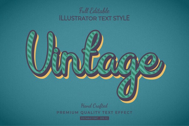 Vintage text style effekt premium vektor