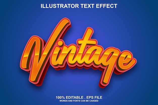 Vektor vintage-texteffekt bearbeitbar