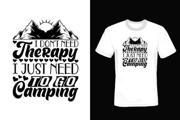 Vintage Typografie des Camping-T-Shirt-Designs
