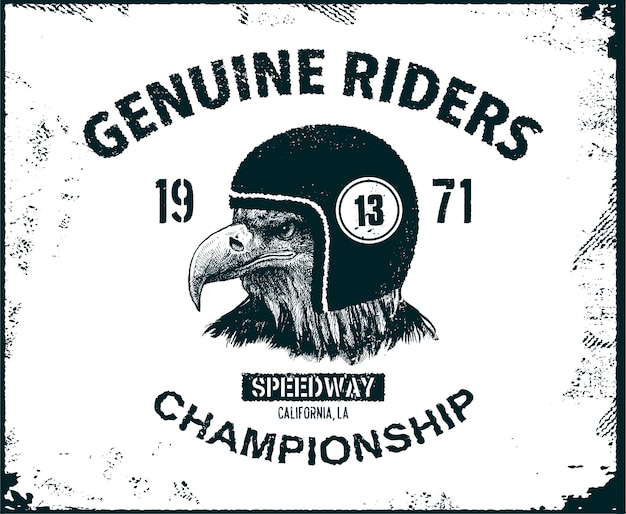 Vintage Typografie Design für Biker Club.