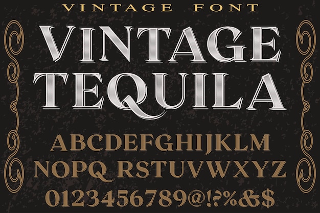 Vektor vintage typografie-schrifttypografie-schriftart tequlia