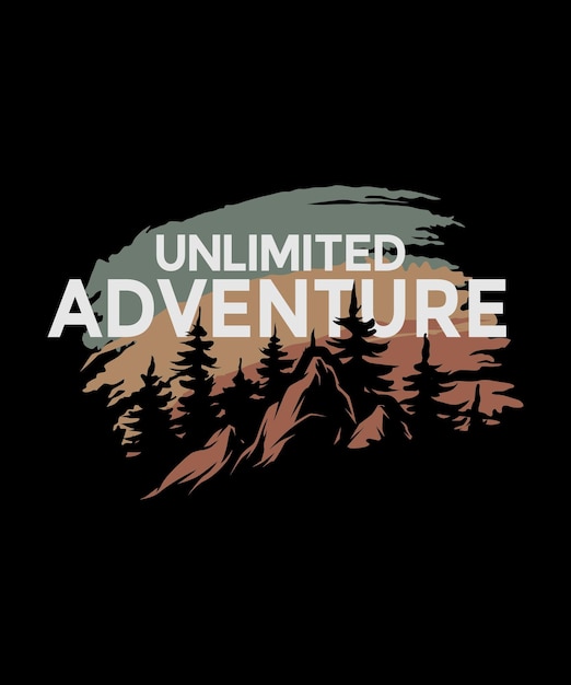 Vintage unlimited adventure design vektor-hintergrundillustration