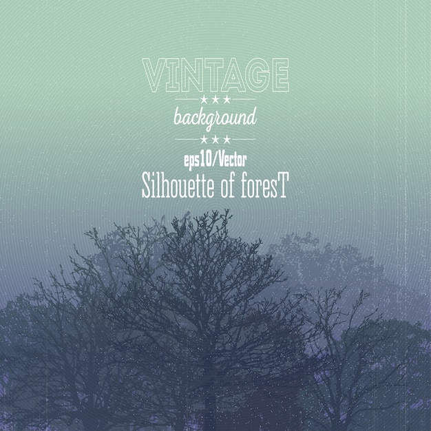 Vektor vintage wald hintergrund mit overlay-textur